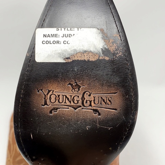 NWOT Young Guns Men's Lizard Snip Toe Cowboy Boots - Picture 13 of 14